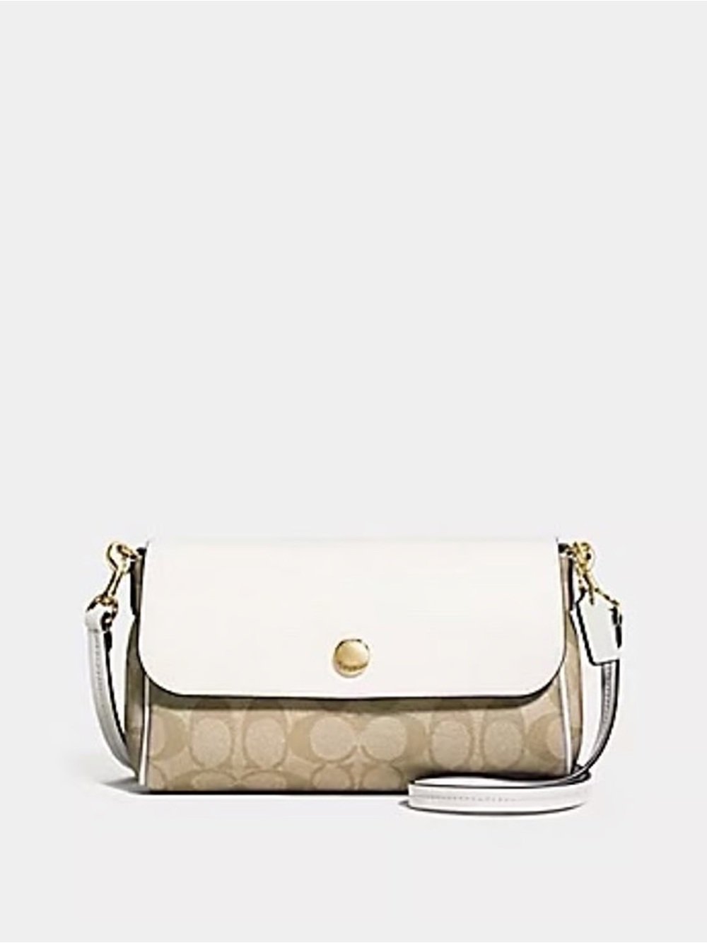 Coach Signature Reversible Crossbody Bag with Cream Flap